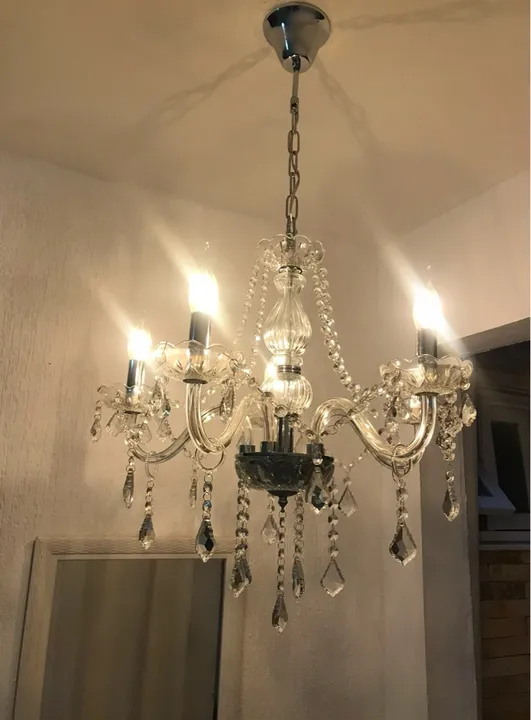 Lustre de Cristal 5 Luzes