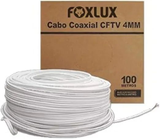 (NOVO. NUNCA USADO) Foxlux Cabo Coaxial CFTV Bipolar 80% - 100 metros - Foto 3