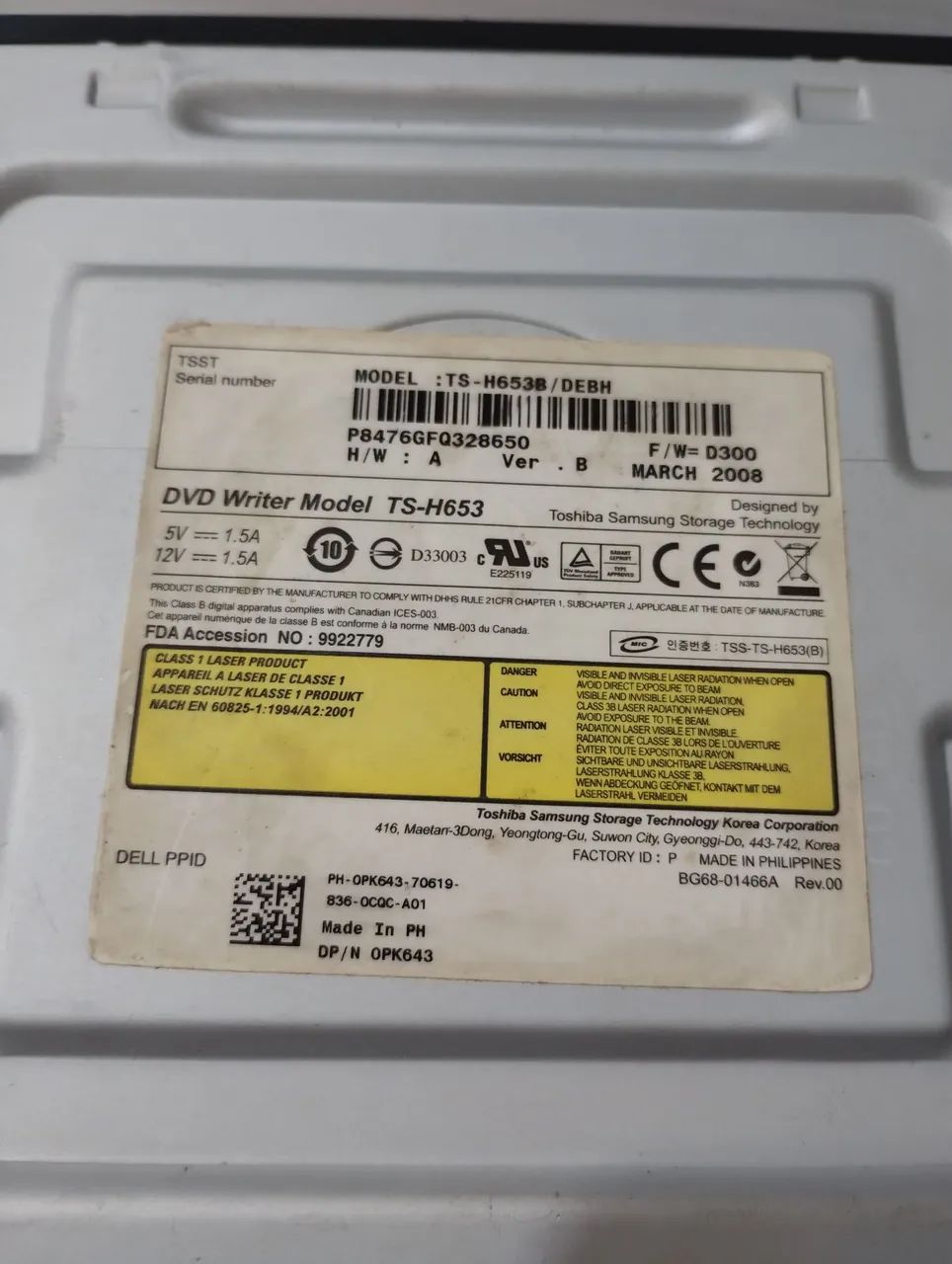 Drive Leitor CD e Gravador DVD - Toshiba e Dell - Foto 2