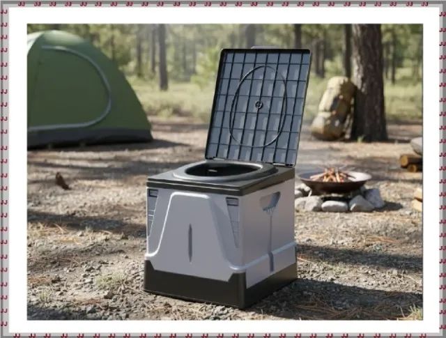 Toalete portátil dobrável para carro, viagens ou acampamentos