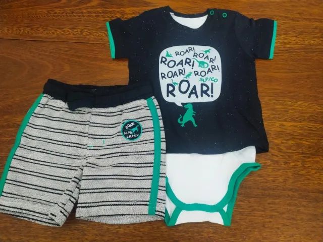 Body Infantil Preto Com Short