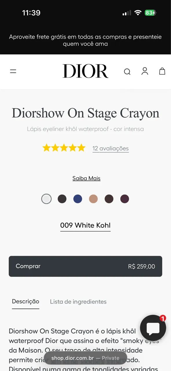Lapis de olho Dior preto com esfumador  - Foto 5