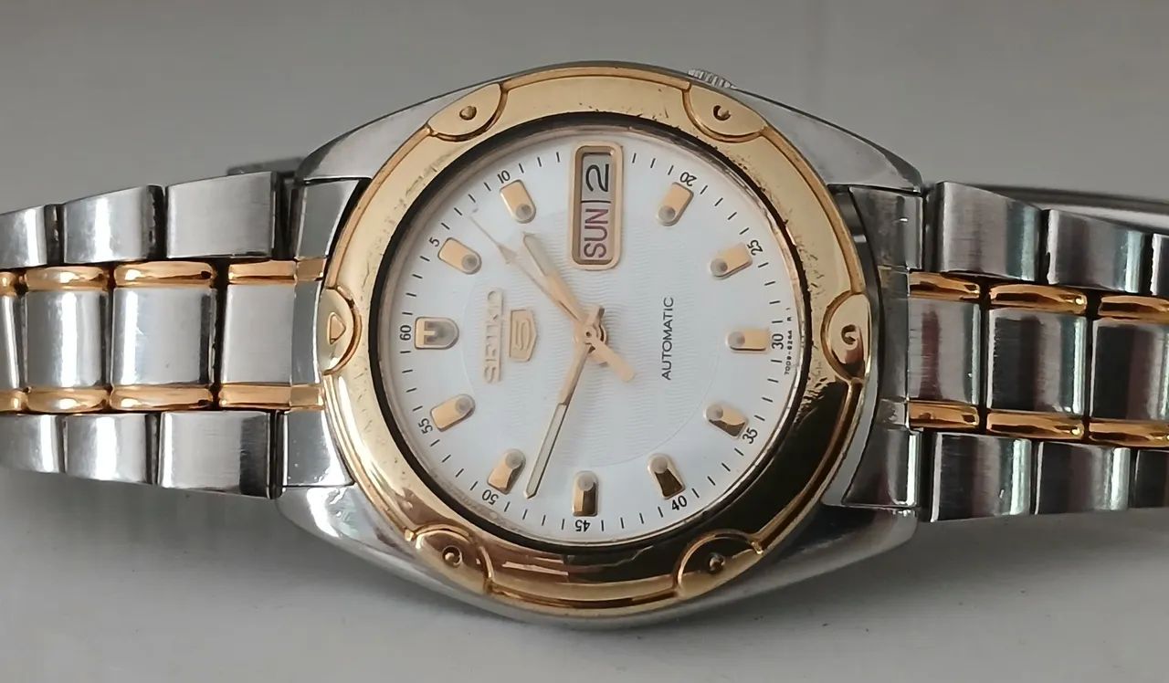 Relógio antigo original SEIKO 5, AUTOMÁTICO raridade de coleção  impecável  - Foto 4