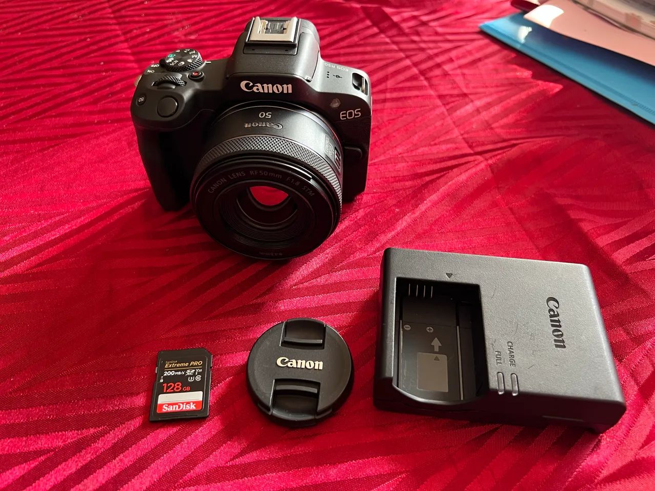 Canon EOS R50 RF 50mm STM Seminovas Kit impecável R