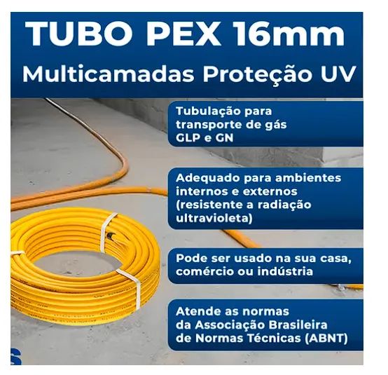 4 Metros Tubo Pex 16mm P Gás - Foto 4
