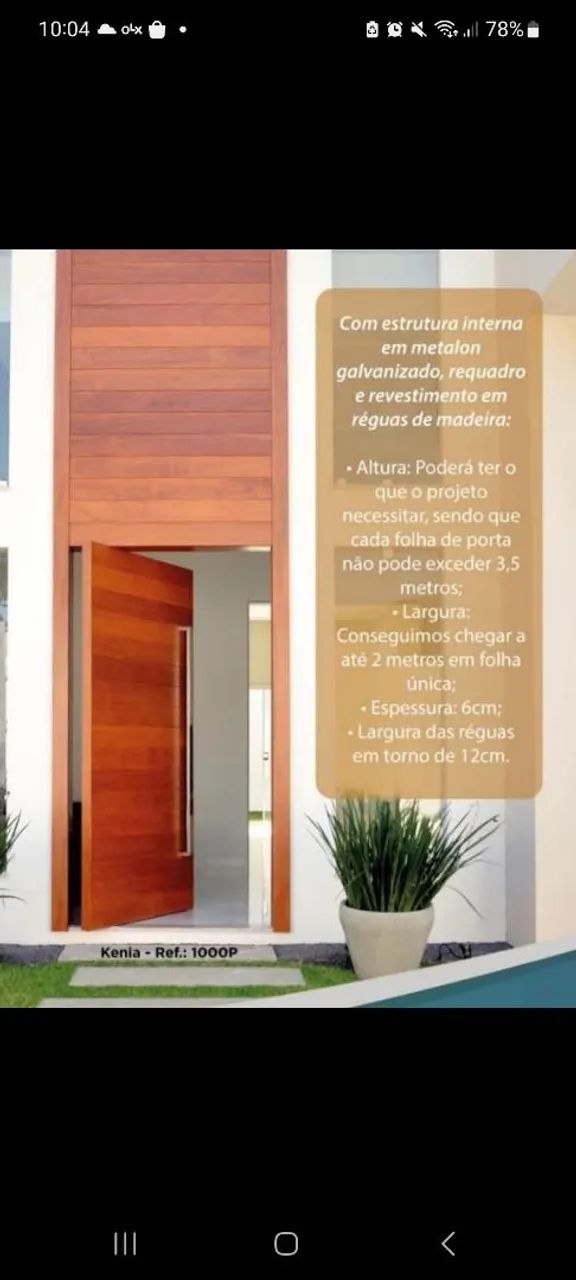 Porta de madeira com vidro e detalhes em ferro - Foto 4