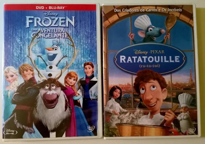 Kit 02 Dvds Ratatouille e Frozen Dvd e Blu-Ray 