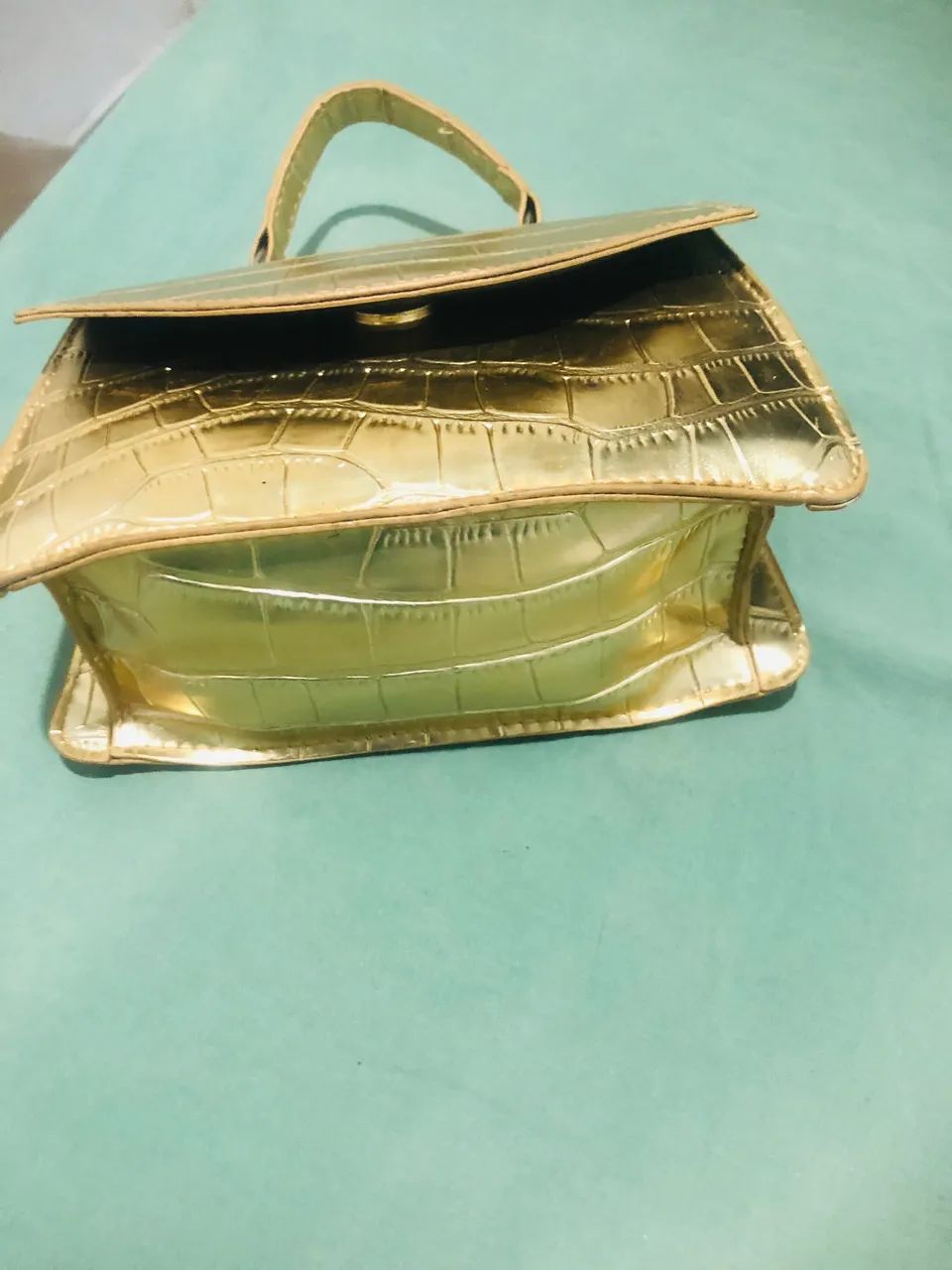 Bolsa croco dourada - Foto 5