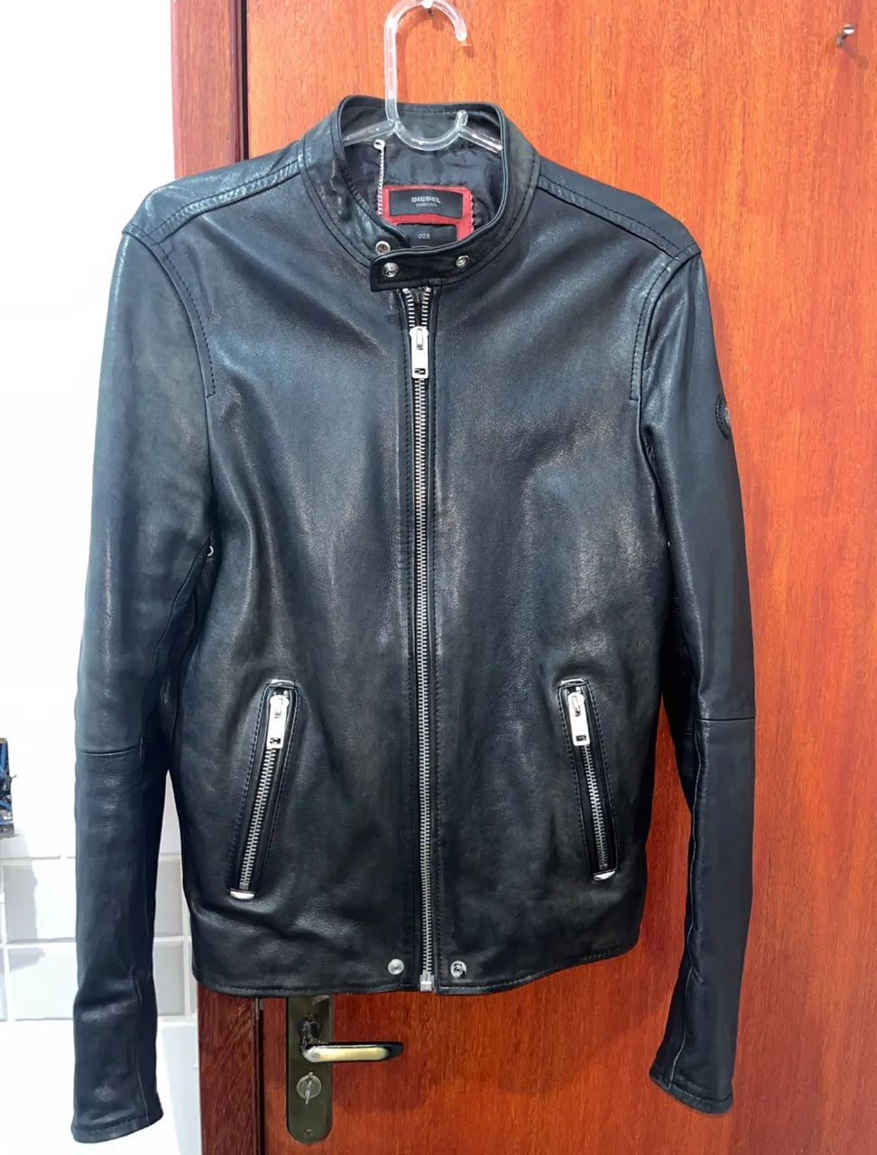 Jaqueta de couro Diesel preta 