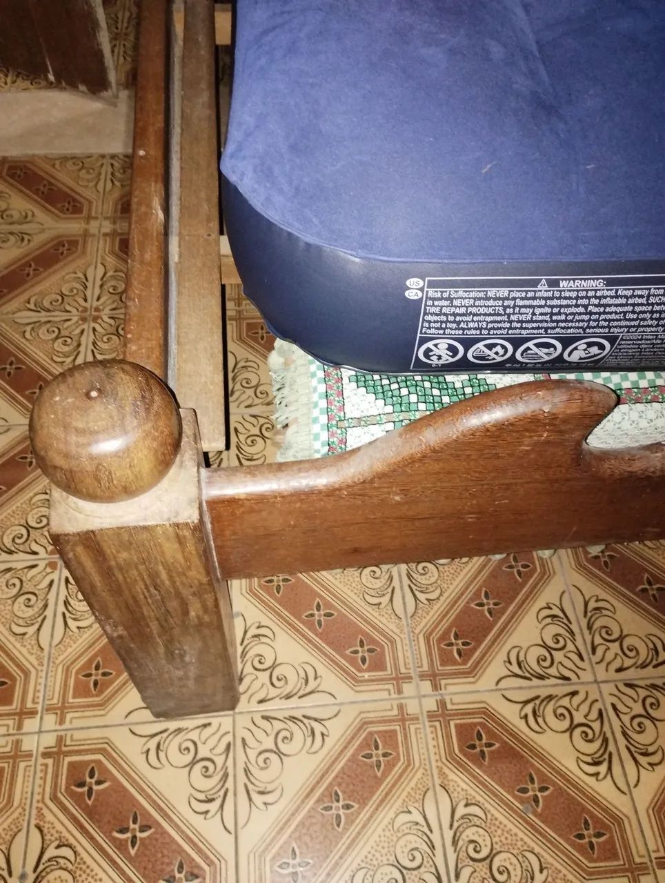Cama de Casal Madeira Antiga - Foto 2