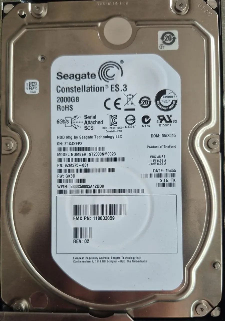  Hd seagate 2tb SaS pn 118033059