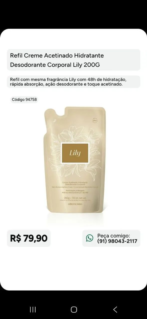 Refil Lily hidratante 200g