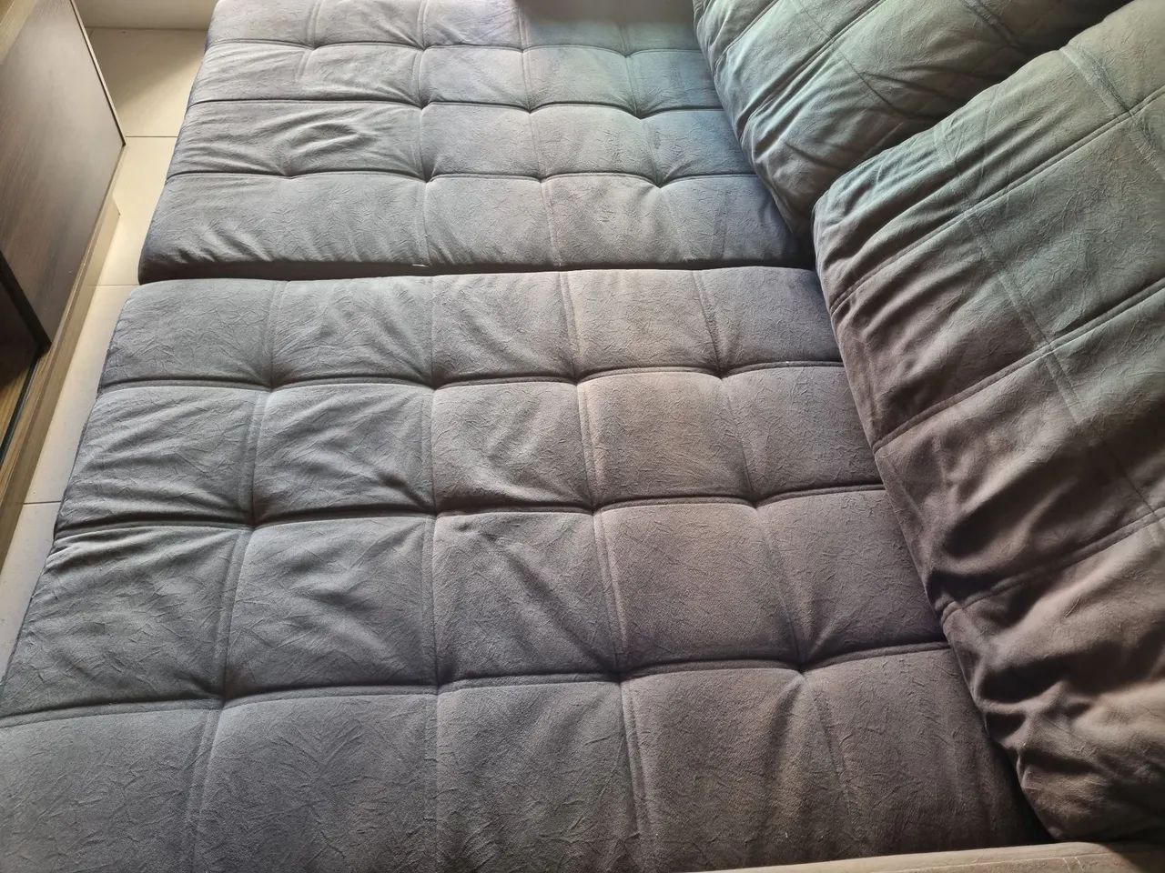 Sofa retrátil sede cinza - Foto 2
