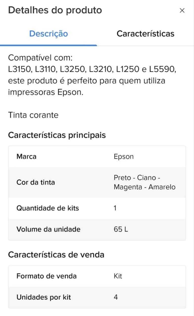 KIT TINTA EPSON L1250 ORIGINAL  - Foto 2