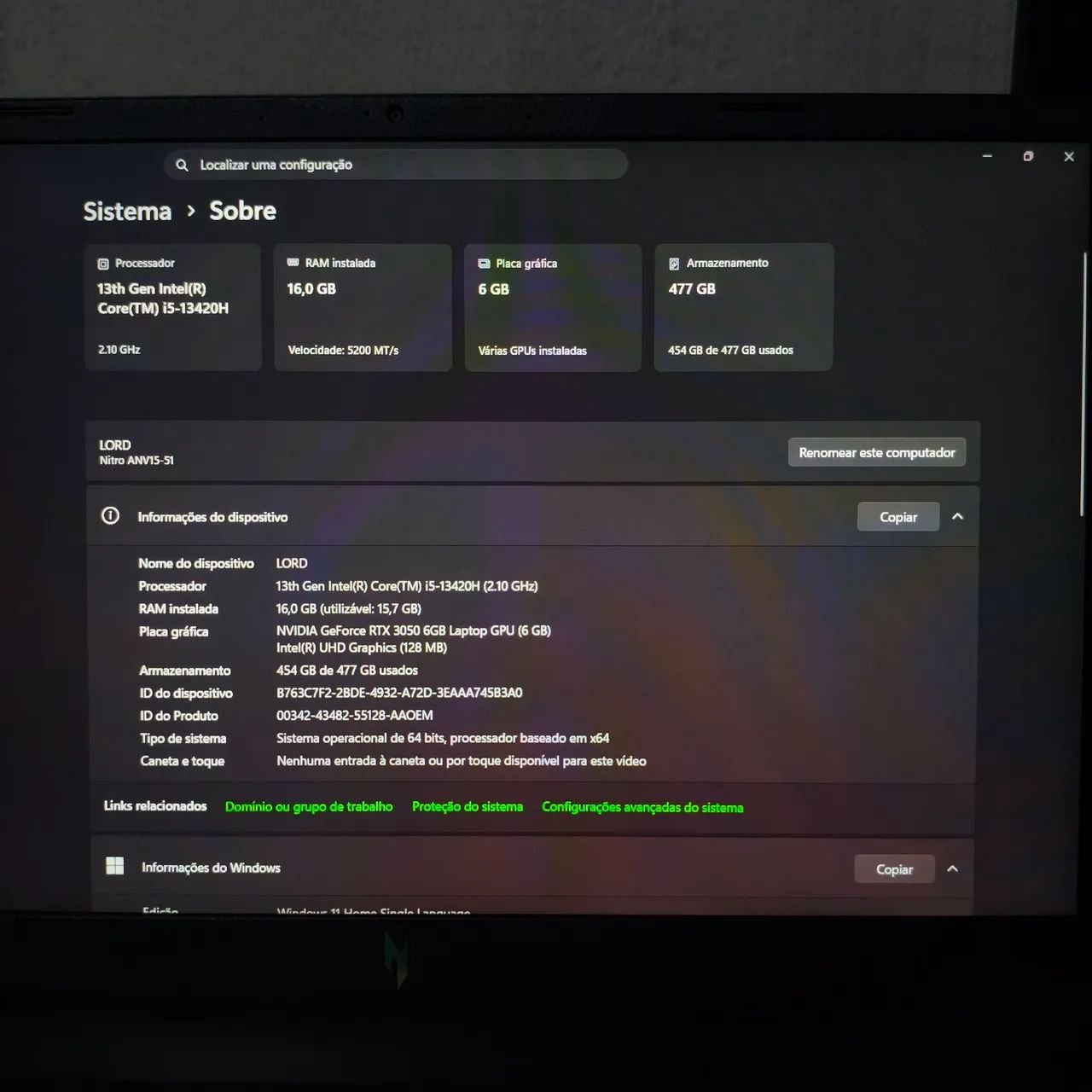Notebook Acer Nitro V15  - Foto 5