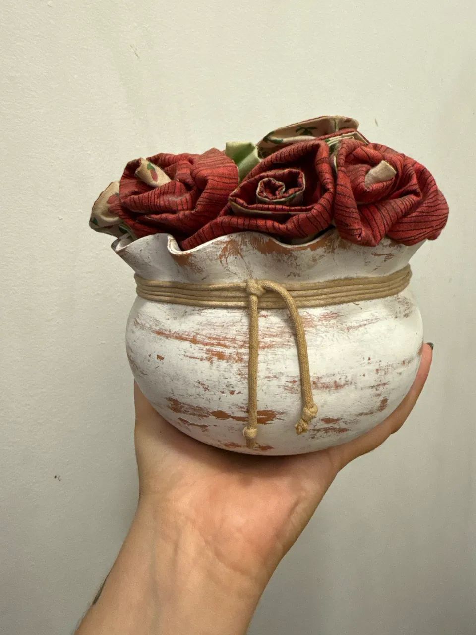 Vaso com flores de tecido - Foto 2