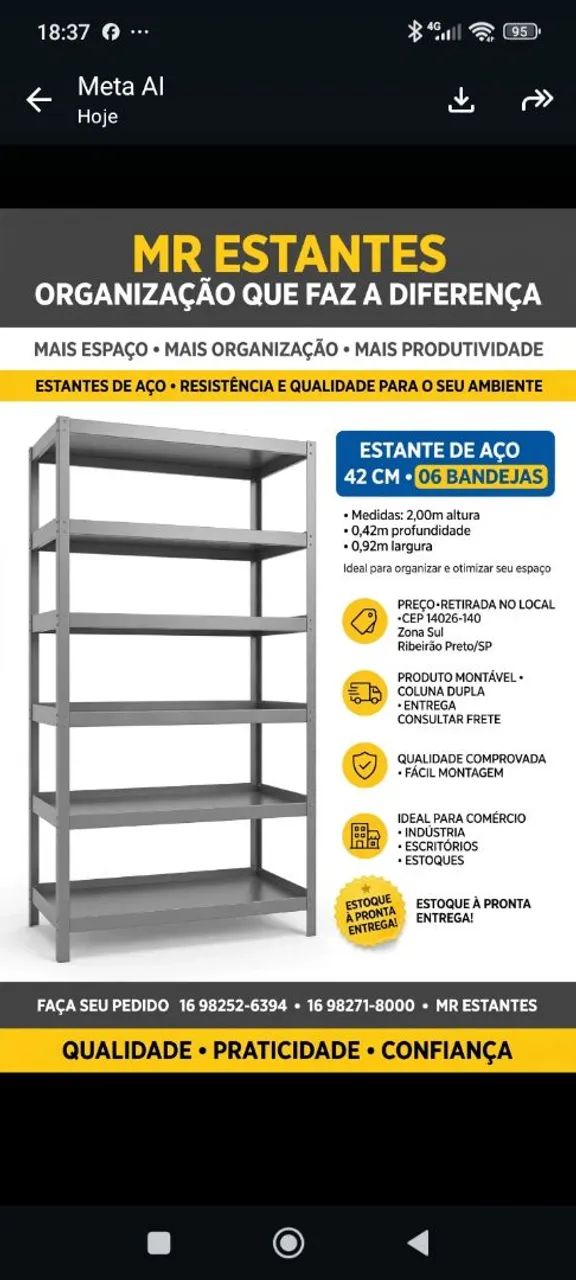 Estantes de ferro reforças 