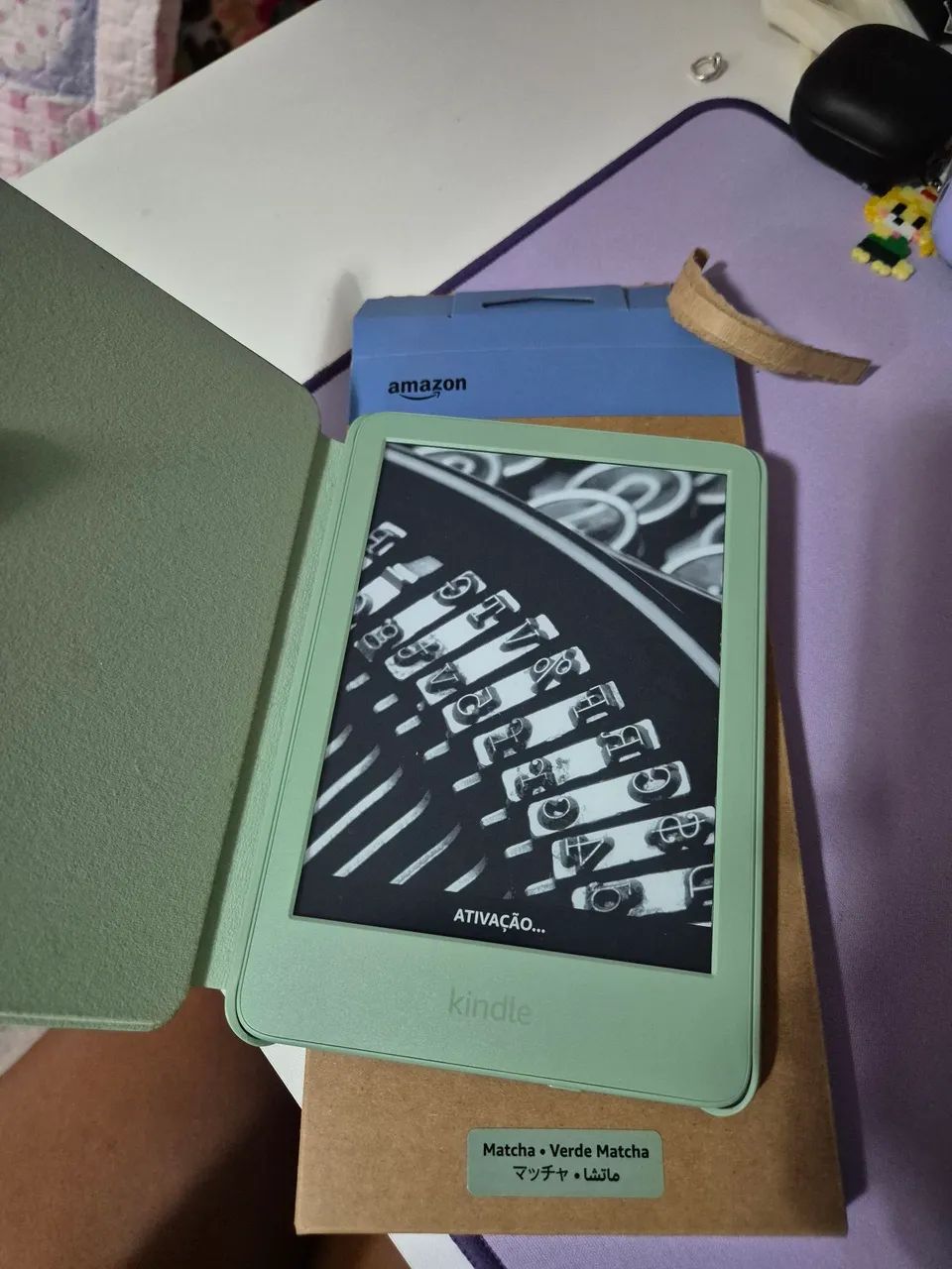 Kindle verde 16GB com capa original da Amazon - Foto 2