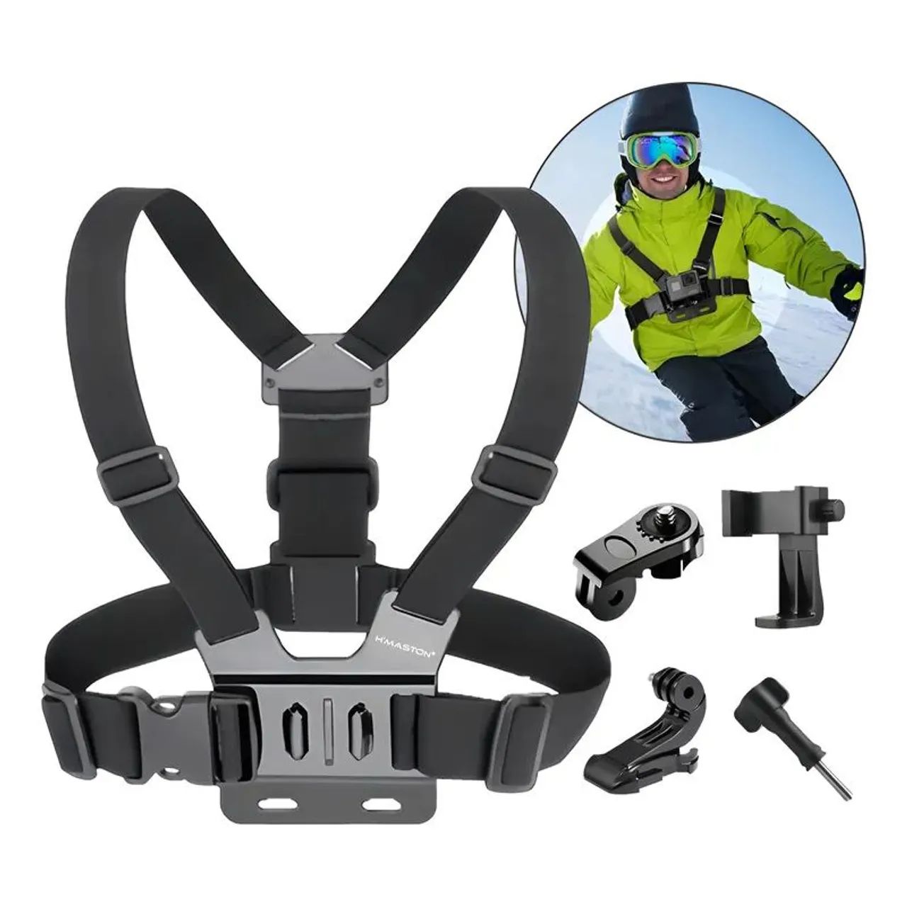 Suporte peitoral para celular câmera e Gopro ajustável 360°