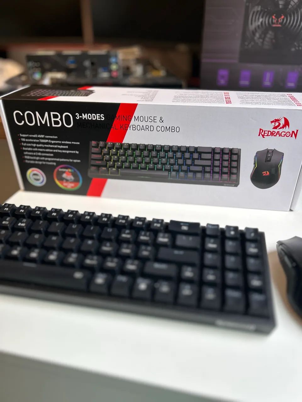Kit Mouse + Teclado sem fio - Redragon S136  - Foto 2
