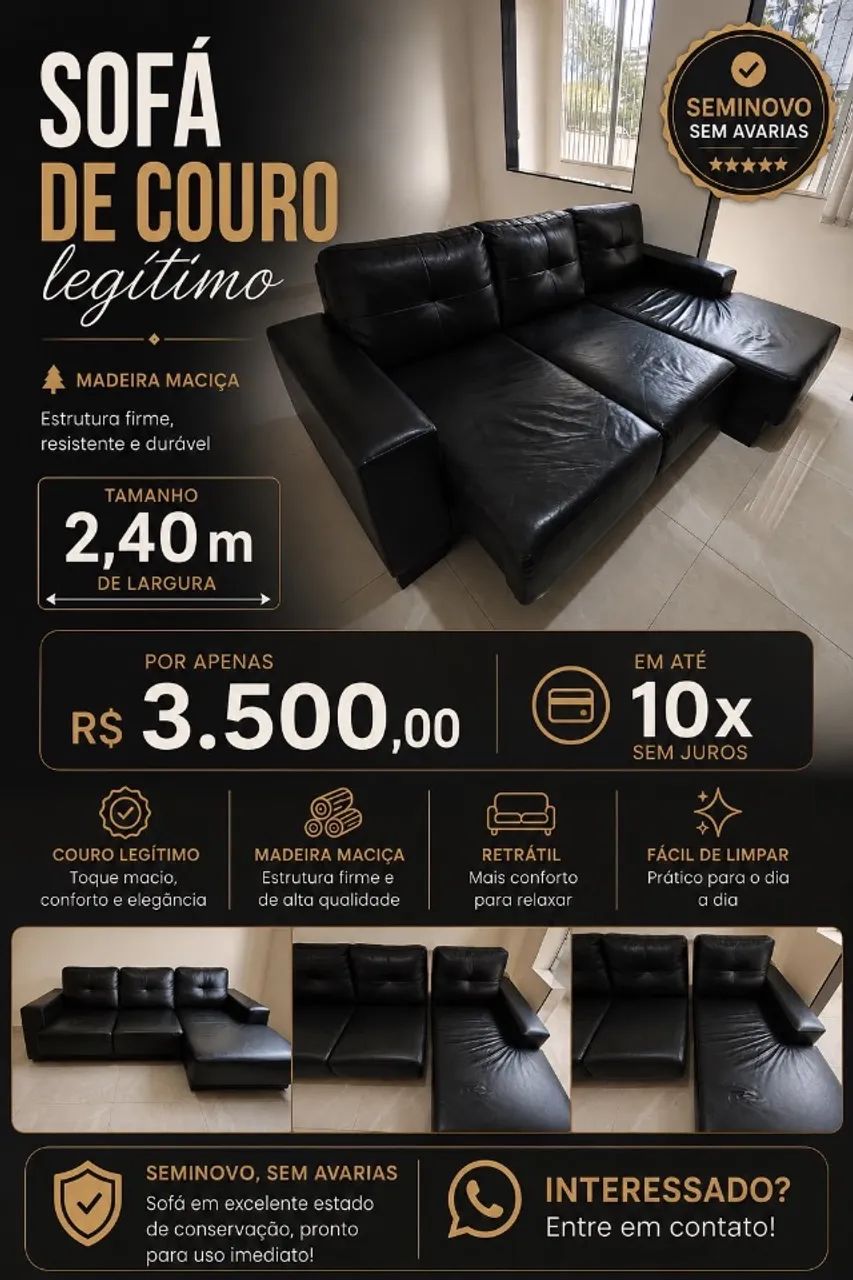 SOFA DE COURO 