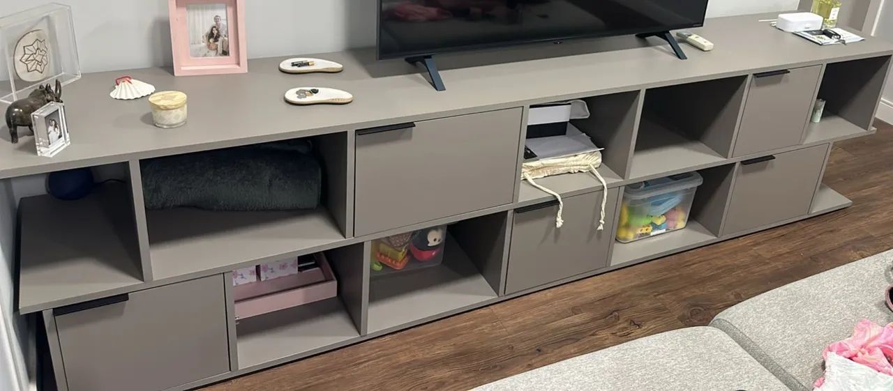 Rack de Madeira 270cm Cinza