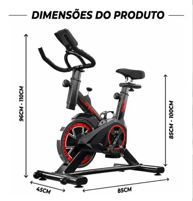 Bicicleta ergometrica spinning 8 kg preta