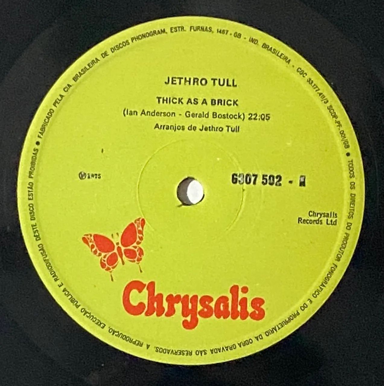 Raro vinil Jethro Tull - Thick as a Brick | Capa Jornal Completa