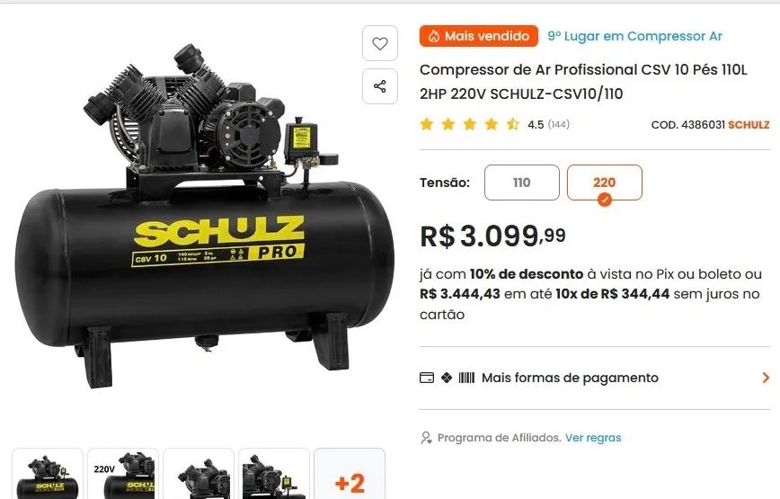 Compressor 110L CSV10 2CV schulz - Foto 3