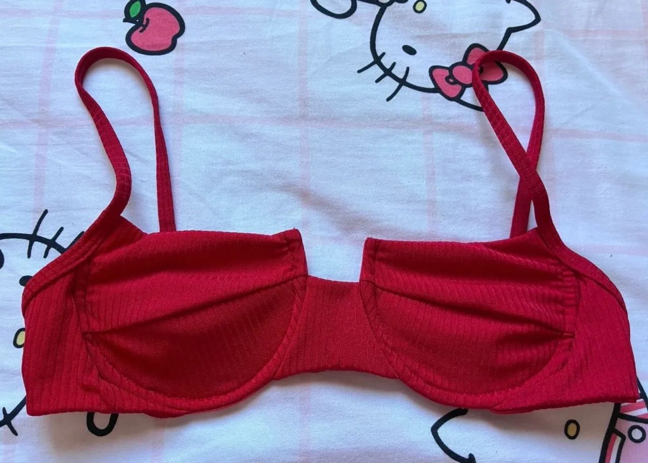 Biquíni meia taça asa delta vermelho - Foto 2