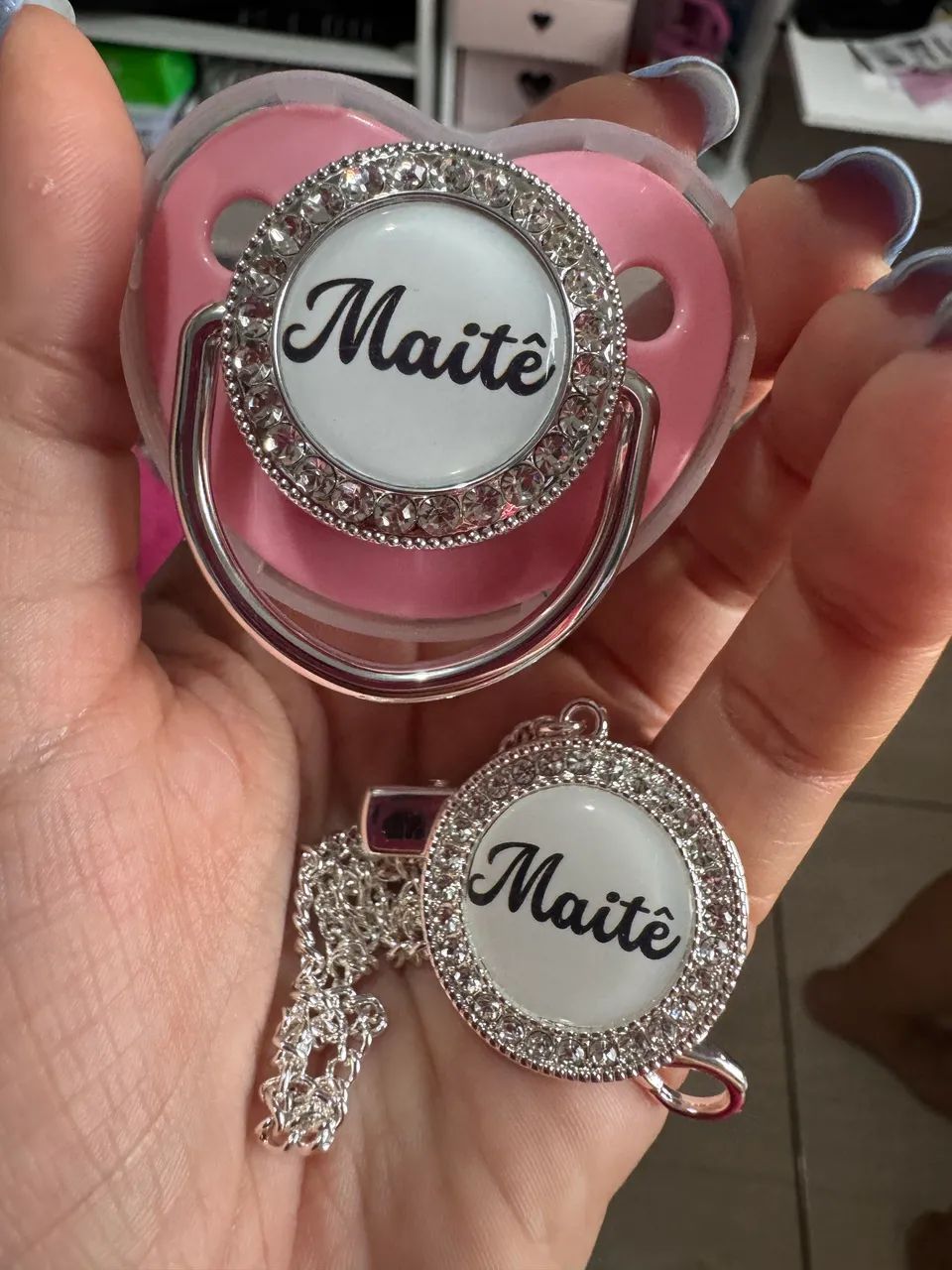 Kit chupeta e prendedor com nome - Foto 4