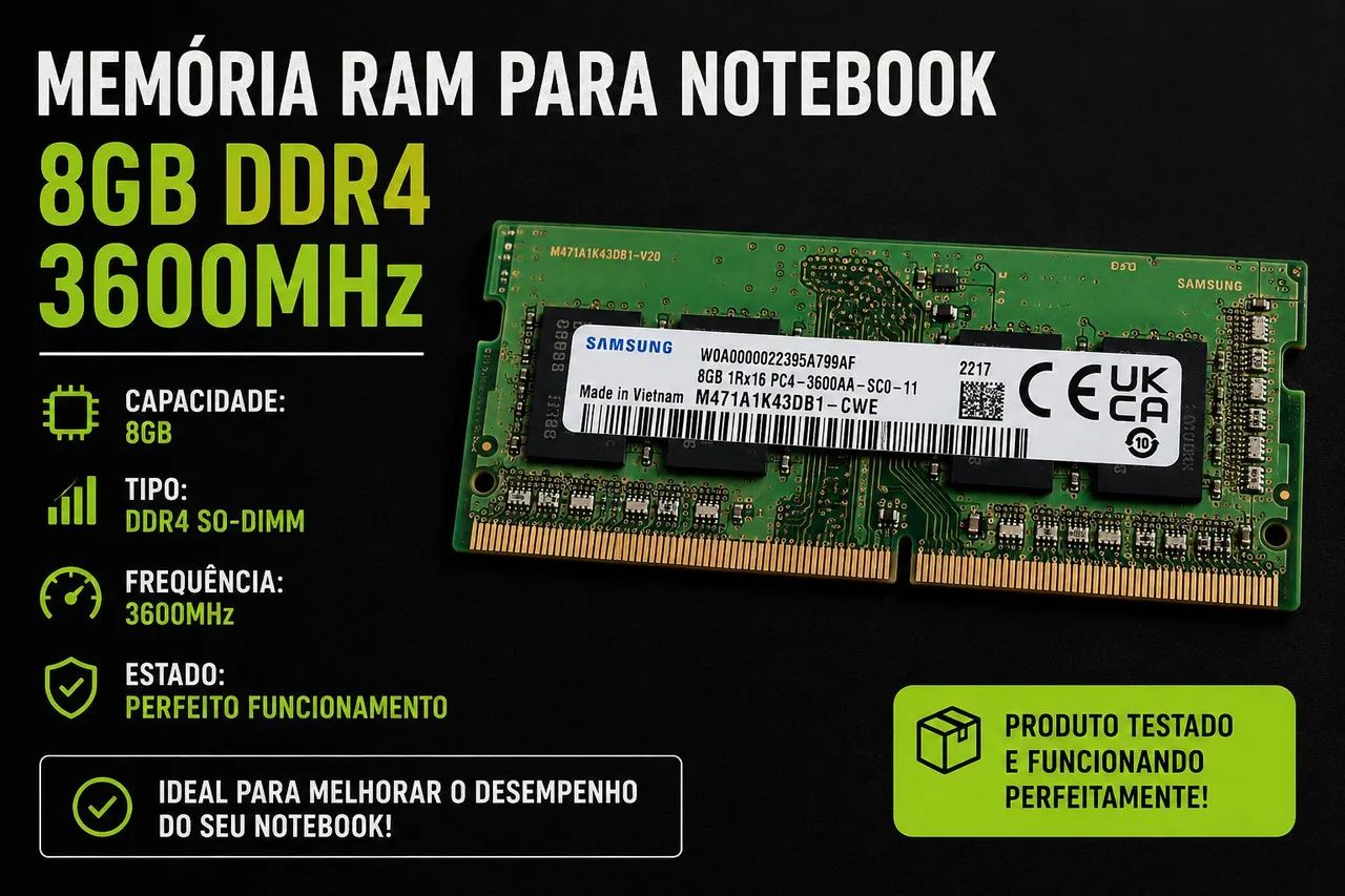 Memória Notebook Ddr4 8GB 3600MHz Original 