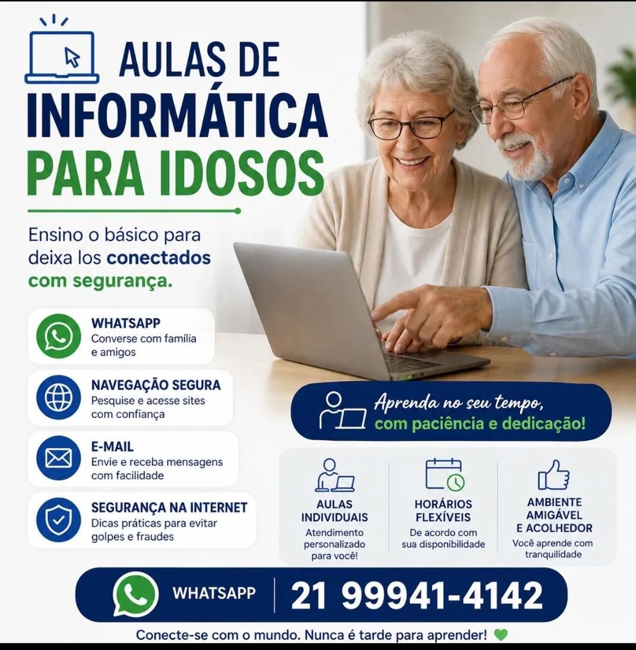 Aulas de informática para idosos em domicilio