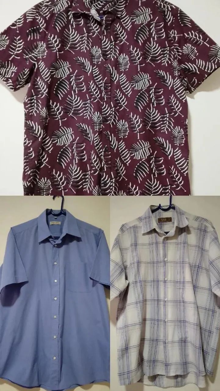 3 Camisas de botão, Tamanho M 