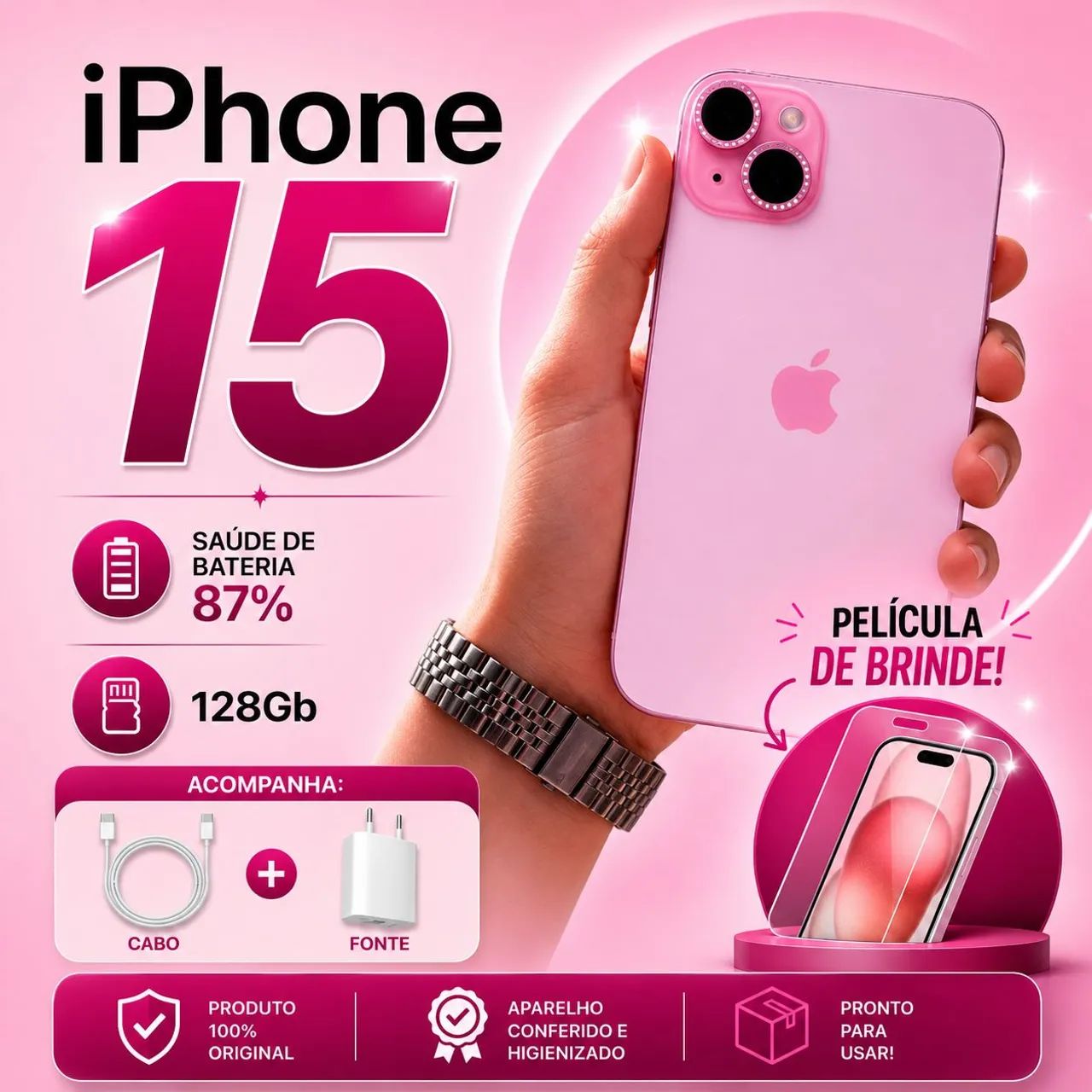 iPhone 15 rosa 128GB