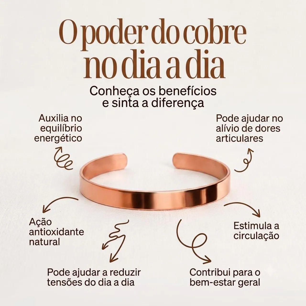 Pulseira de cobre puro  - Foto 3