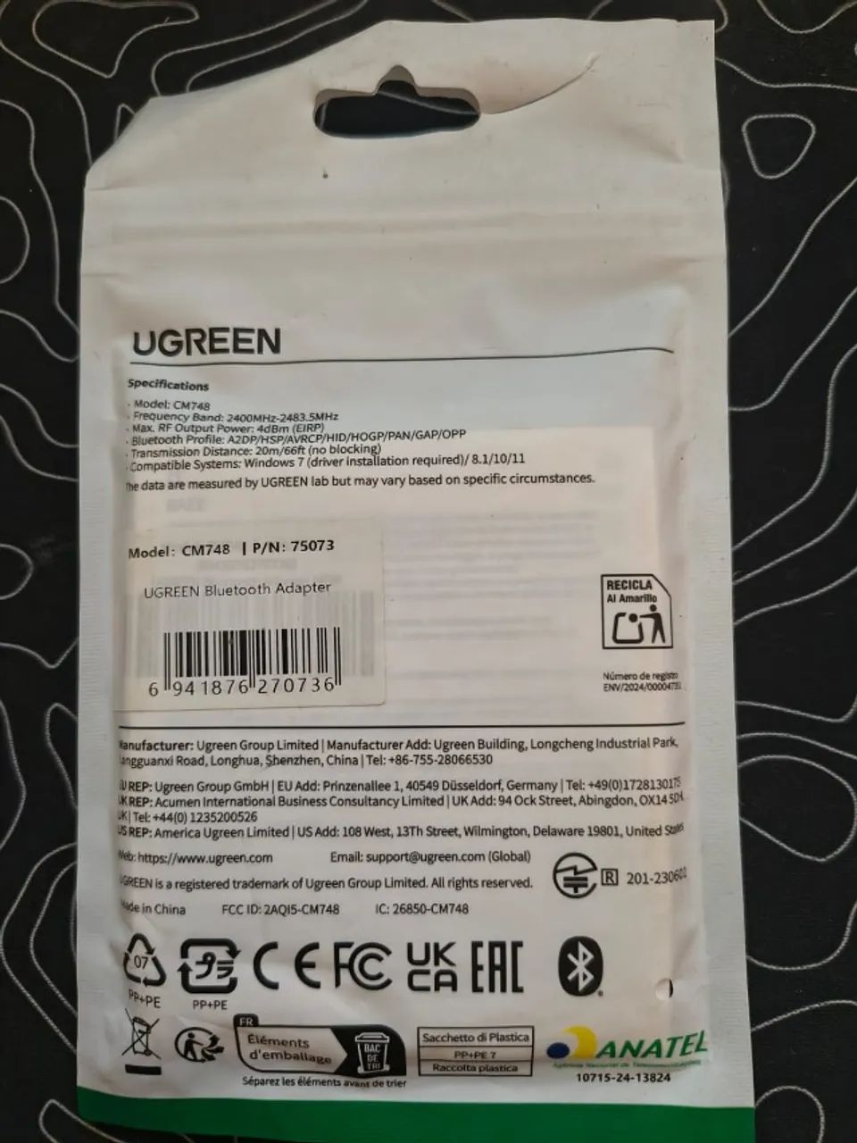 Adaptador Bluetooth 6.0 Ugreen, Usado apenas em teste (Estado Novo) - Foto 2