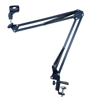 Braço Girafa  Preto para Microfone Mesa 80cm Articulado
