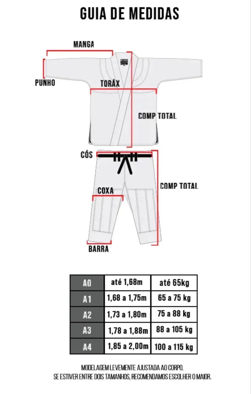 Kimono de Jiu Jitsu KVRA Preto - A2 - Academia e Exercícios