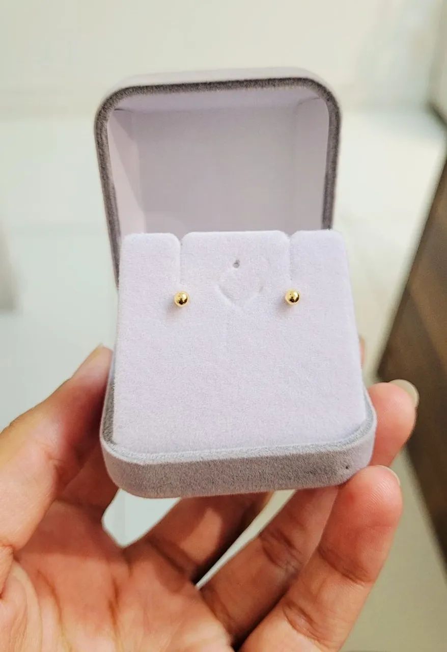 Brinco Bolinha 2,5mm Ouro 18k  - Foto 3