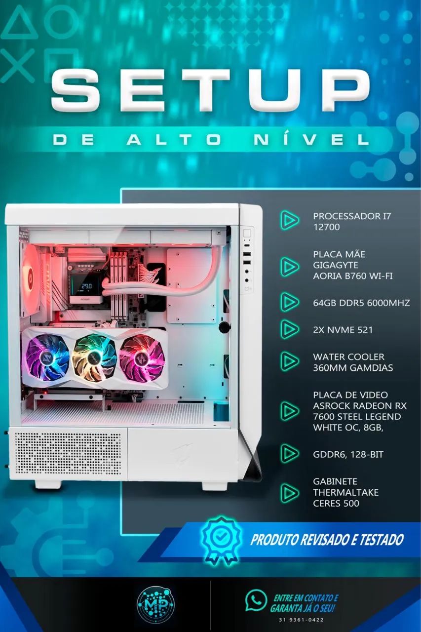 Pc Gamer de verdade - I7 12700, 32GB DDR5 - Foto 5