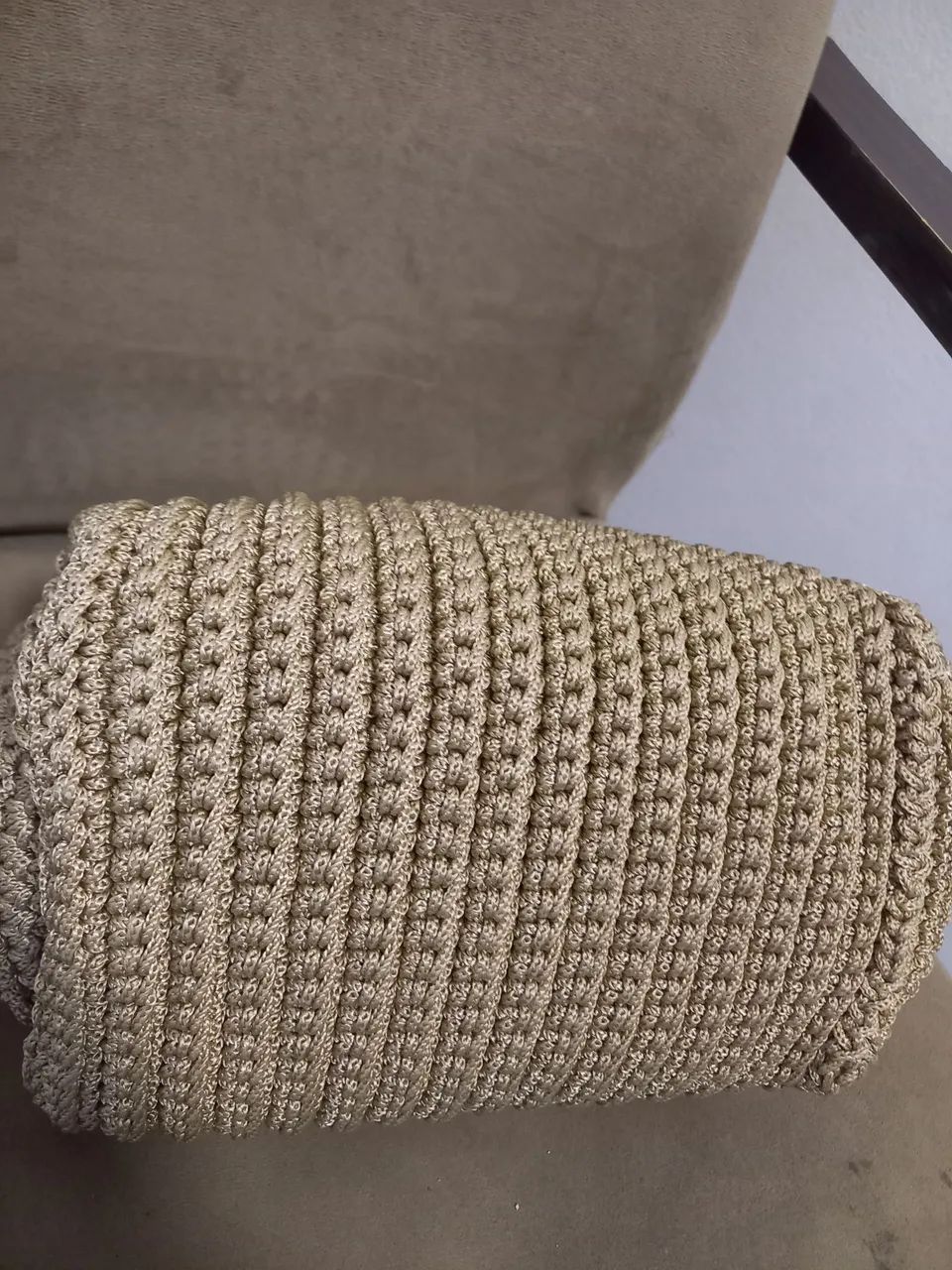 Bolsa em crochê cinza - Foto 2