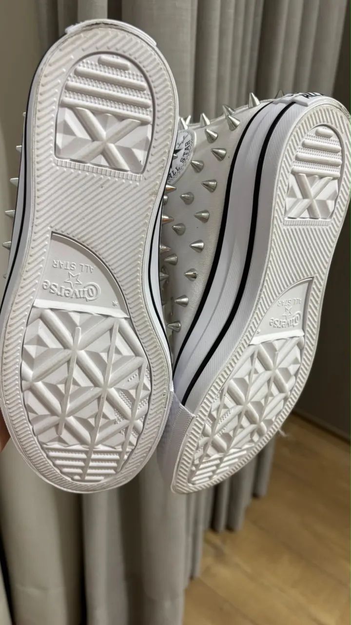 Converse all star de tachinhas branco - Foto 3