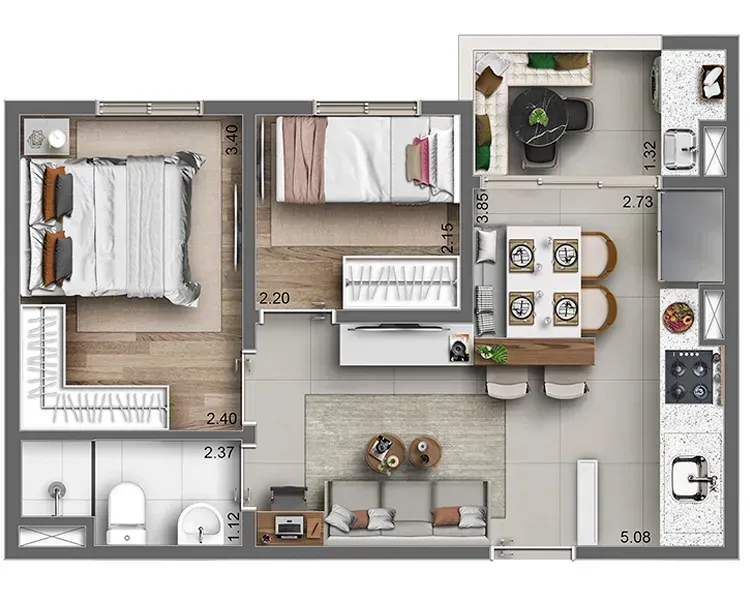 PLANTA 40m²