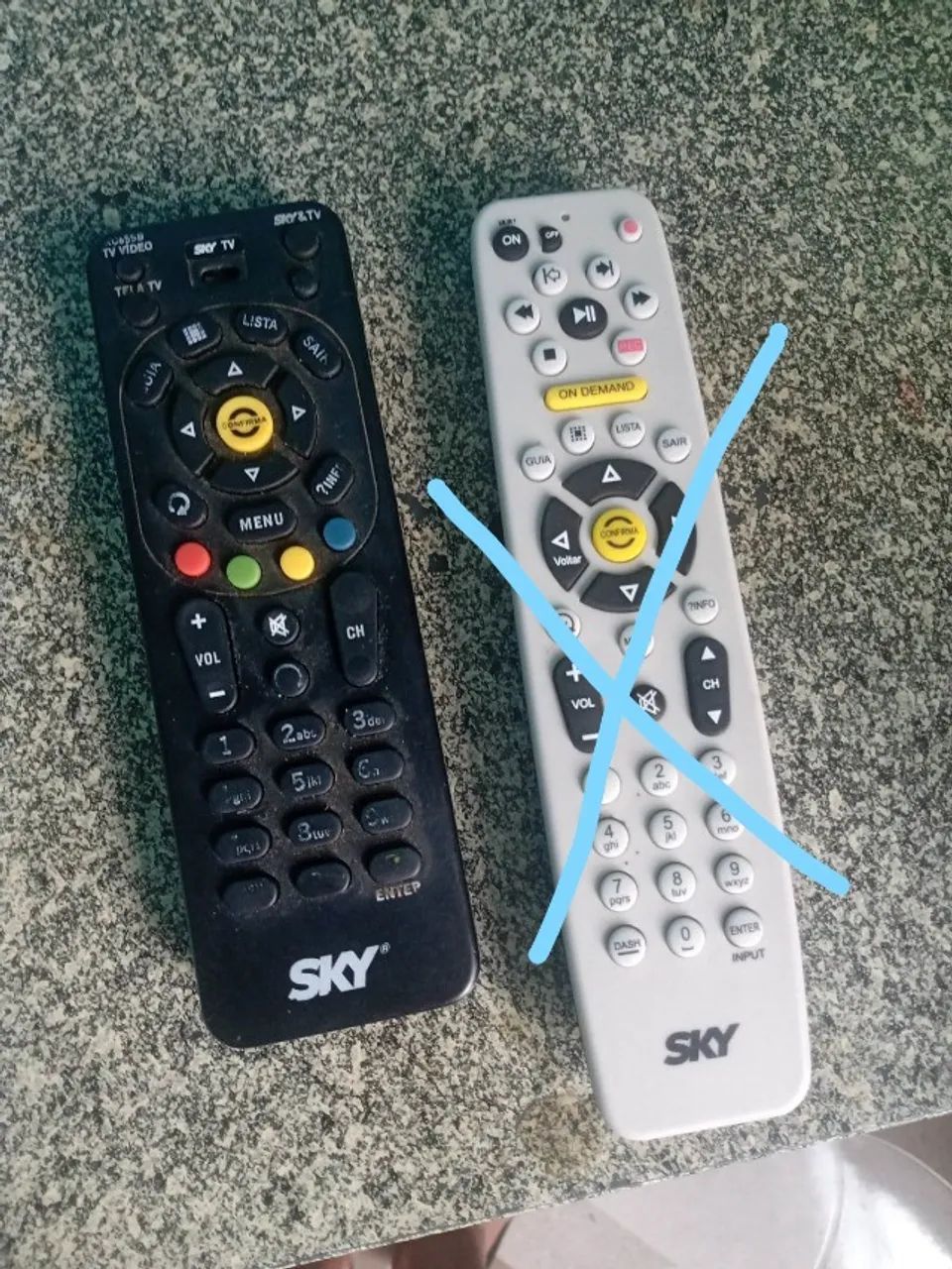 3 controles para antena sky