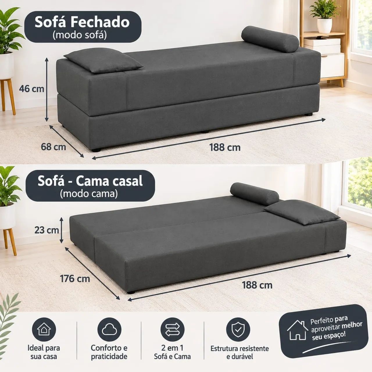 SOFÁ  E CAMA 