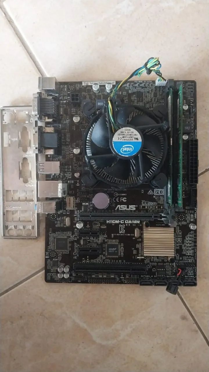 KIT ASUS H110M + INTEL CORE i3-6100 + COOLER é A PLACA E O PROCESSADOR