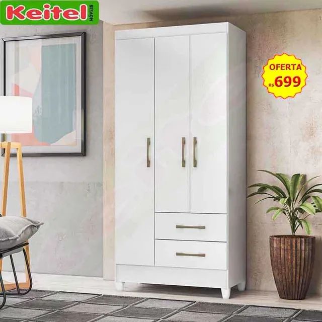 Roupeiro 3 Portas Lima Branco