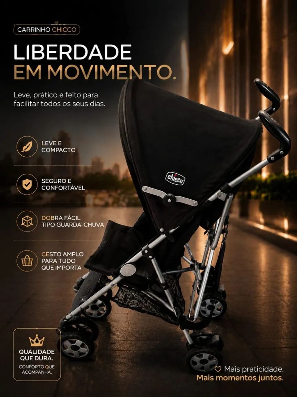 Carrinho Guarda chuva Chicco 
