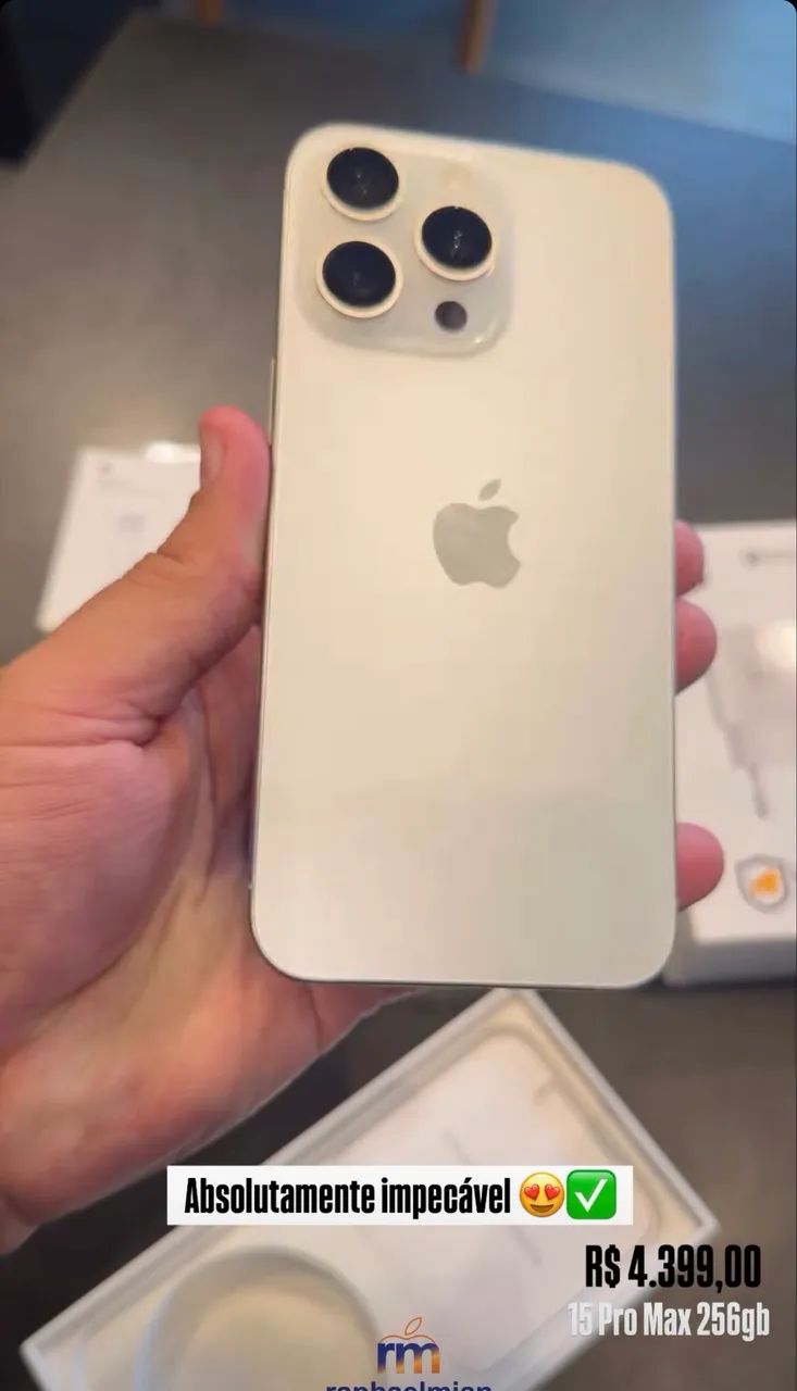 Iphone 15 pro max branco 256GB - Celulares e Smartphones - Jardim